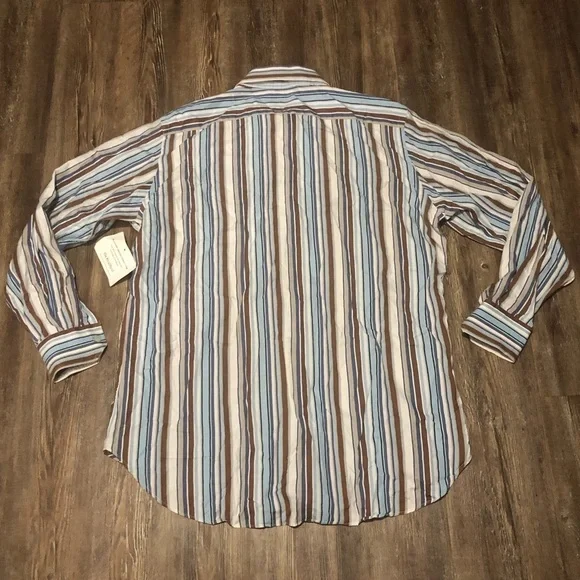 Etro Shirt Men's 44 Spa Via Spartaco Milano Italiana Button Down Striped Designe - Picture 4 of 5